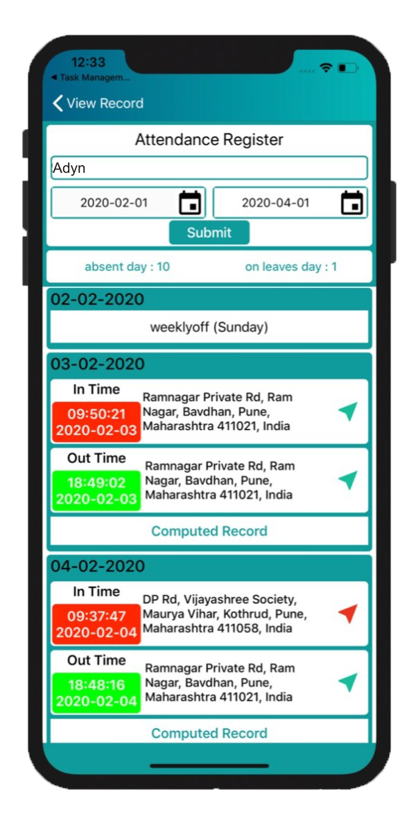 image of the iPhone app